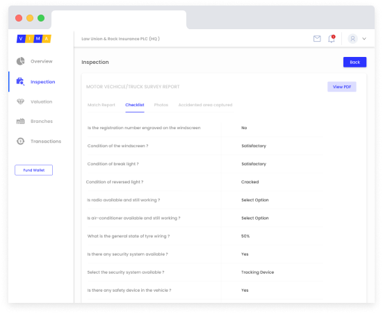 VIMA Dashboard